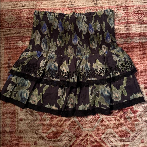 LoveShackFancy Walker Skirt in Deep Blue Trace - Picture 4 of 6
